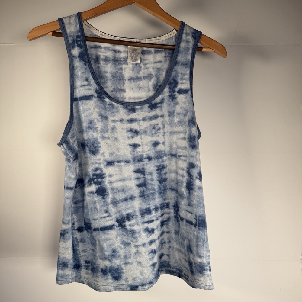 Lucky Brand Tank Top Women's Medium Blue Tie Dye Sleeveless T Shirt Casual Nice